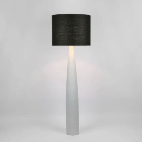 SAMSON FLOOR LAMP BASE WHITE WITH BLACK SHADE by Florabelle Living