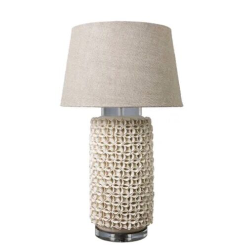 NEWLAND CERAMIC TABLE LAMP BASE CREAM - INCLUDES SHADE By Emac Lawton
