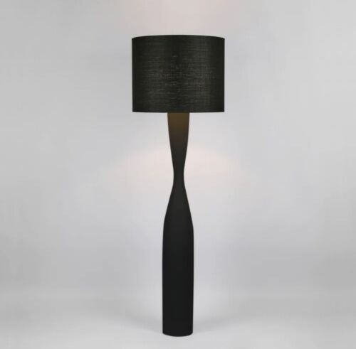 Callum Floor Lamp Base Black with Shade Black  By Florabelle Living