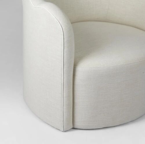 Camille Scallop Armchair Natural with White Piping By Florabelle Living