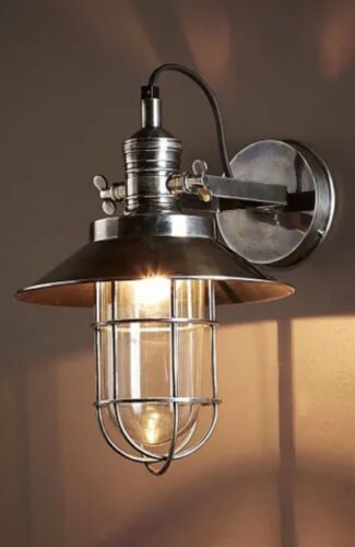 MAINE WALL LIGHT ANTIQUE SILVER By Emac & Lawton