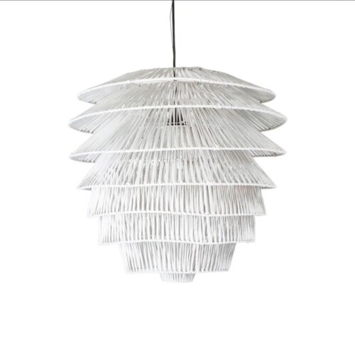 SABA RATTAN CEILING PENDANT WHITE By Emac & Lawton