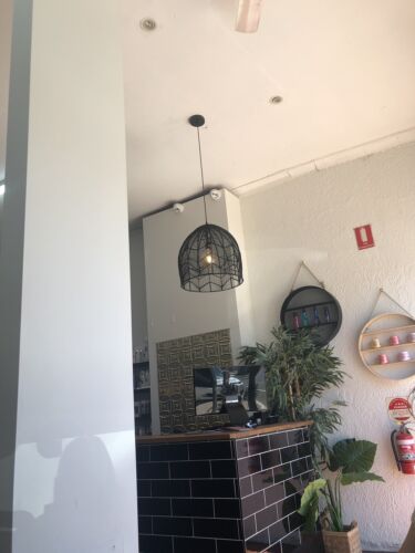 Kudu large black pendant hanging light black paper string 45 x 48 cm