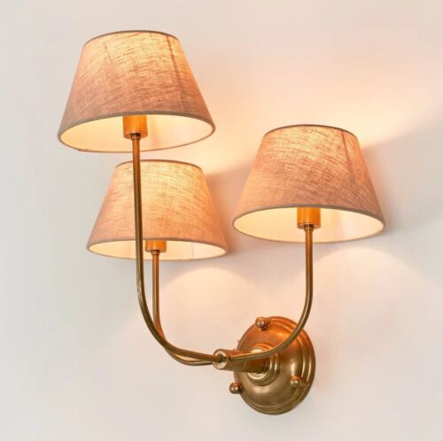 TRILOGY WALL LIGHT BASE ANTIQUE BRASS By Emac & Lawton (Base Only)
