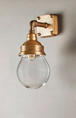 DOVER OUTDOOR WALL LIGHT ANTIQUE BRASS  By Emac & Lawton