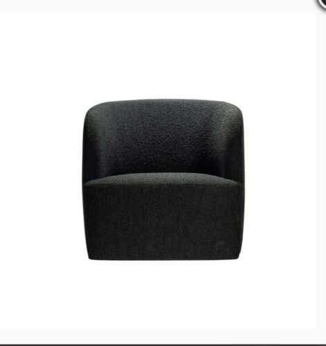 High End Gigi Charcoal Boucle Lounge Chair by Satara