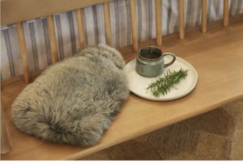 GENUINE 100% AUSTRALIAN Long Wool Hot Water Bottle Cover - Nappa Brown
