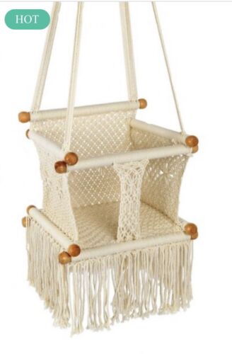 Luxury macrame baby chair / swing NATURAL - Handmade in Central America