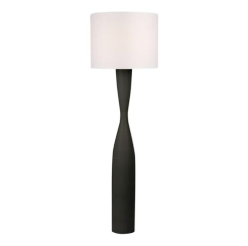 Callum Floor Lamp Base Black with White Shade By Emac & Lawton
