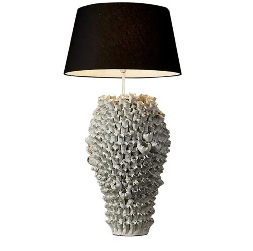 SINGITA CERAMIC TABLE LAMP BASE WHITE - BASE ONLY By Emac Lawton