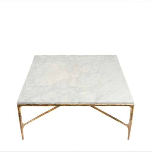 ARIES SQUARE MARBLE COFFEE TABLE GOLD By Florabelle Living