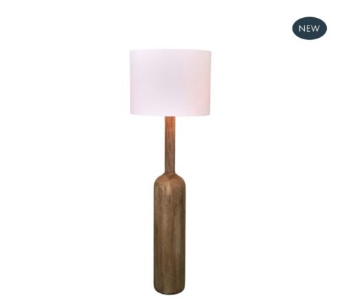 FLASK WOOD FLOOR LAMP BASE SADDLE - BASE ONLY  Florabelle Living