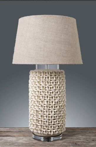 NEWLAND CERAMIC TABLE LAMP BASE CREAM - INCLUDES SHADE By Emac Lawton