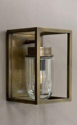 WELLINGTON OUTDOOR WALL LIGHT BRASS By Emac & Lawton 17 x 26 cm