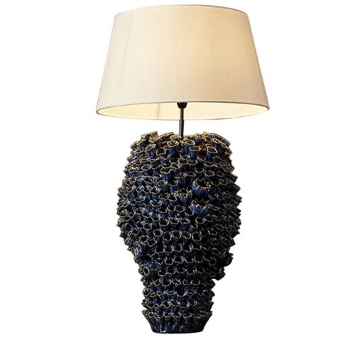 SINGITA CERAMIC TABLE LAMP BASE BLUE - BASE ONLY By Emac Lawton