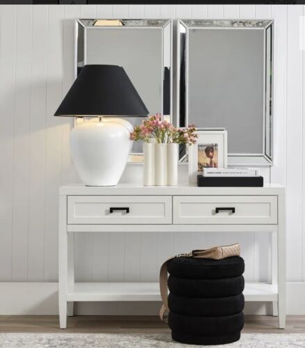 Zeta Wall Mirror - Medium White 92cm H