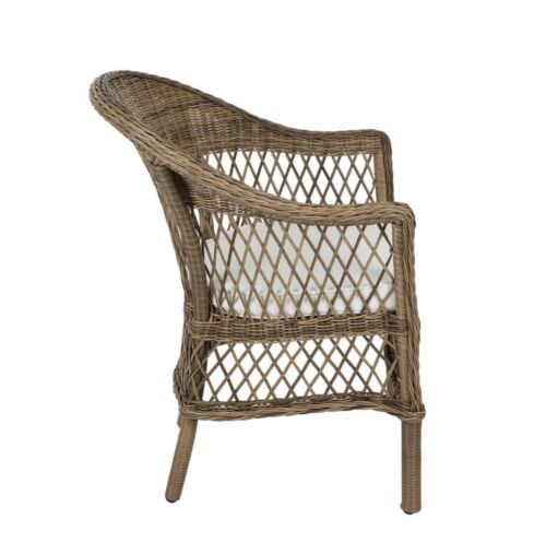 MARCO ALUMINIUM OUTDOOR WICKER CHAIR NATURAL