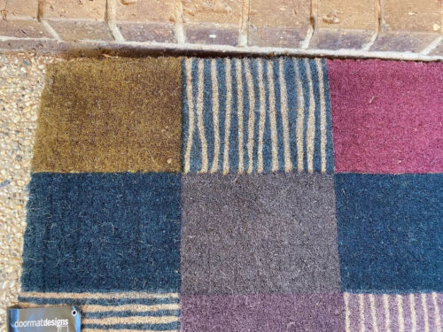 HIGH QUALITY Thick Door Mat Patchwork Squares  -  45 X 75 X 4 CM Doormat Designs