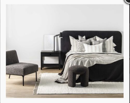 Fully upholstered Bianca Bedhead - King Plush Charcoal FREE DELIVERY MELBOURNE