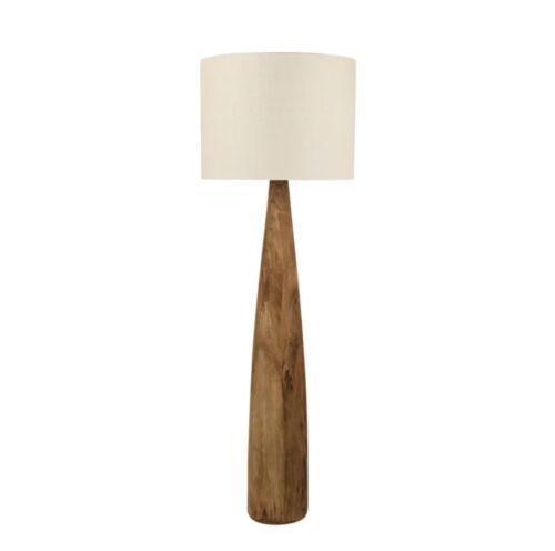 ** Pre order SAMSON WOOD FLOOR LAMP SADDLE BASE NATURAL SHADE Due 27 FEB 25