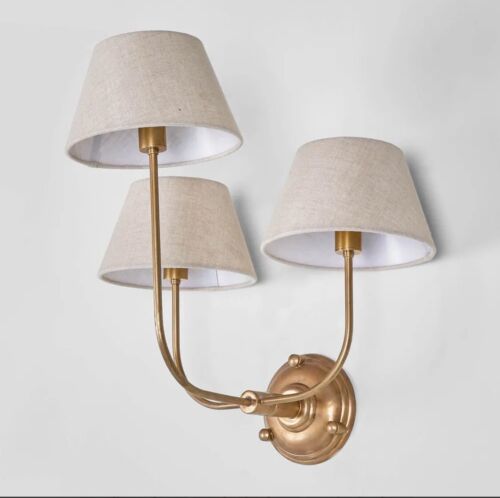 TRILOGY WALL LIGHT BASE ANTIQUE BRASS By Emac & Lawton (Base Only)