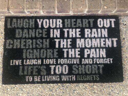 NEW ‘laugh Your Heart PVC Backed Coir/  Entrance Doormat Outdoor Mat 45cm x 75cm