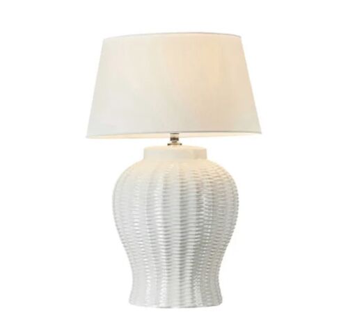 DRAWBRIDGE CERAMIC TABLE LAMP BASE WHITE - BASE ONLY By Emac Lawton