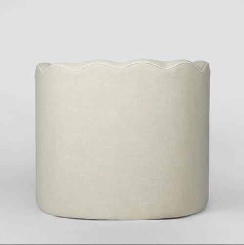 Camille Scallop Armchair Natural with White Piping By Florabelle Living