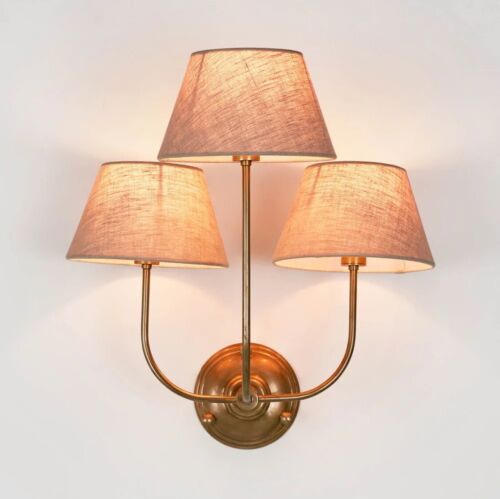 TRILOGY WALL LIGHT BASE ANTIQUE BRASS By Emac & Lawton (Base Only)