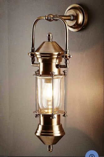 LISBON OUTDOOR WALL LIGHT ANTIQUE BRASS By Emac Lawton