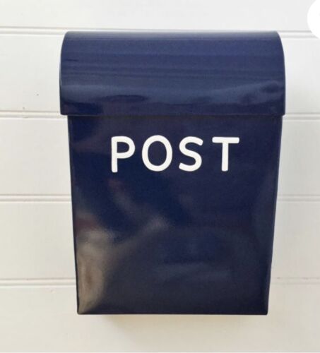 LOCKABLE POST BOX – LARGE MAIL BOX - Navy Blue   28 cm x 37 cm x 17 cm
