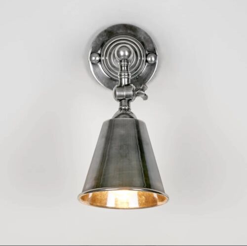 UTOPIA WALL LIGHT WITH METAL SHADE ANTIQUE SILVER