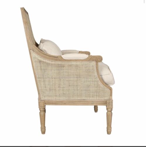 HICKS RATTAN CANED ARMCHAIR with Natural Cushions by Florabelle