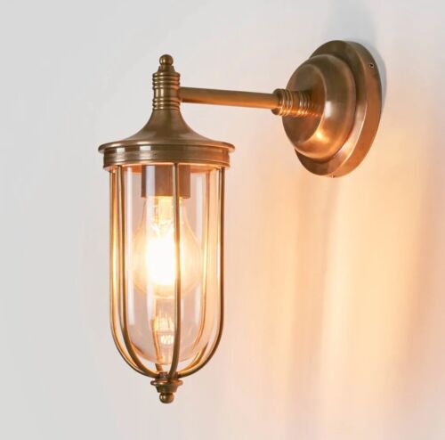 ** pre order NOOSA OUTDOOR WALL LIGHT ANTIQUE BRASS By Emac & Lawton Due 19 Feb