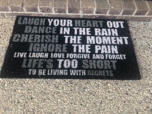 NEW ‘laugh Your Heart PVC Backed Coir/  Entrance Doormat Outdoor Mat 45cm x 75cm