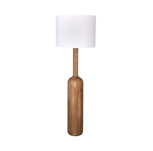 FLASK WOOD FLOOR LAMP BASE SADDLE - BASE ONLY  Florabelle Living