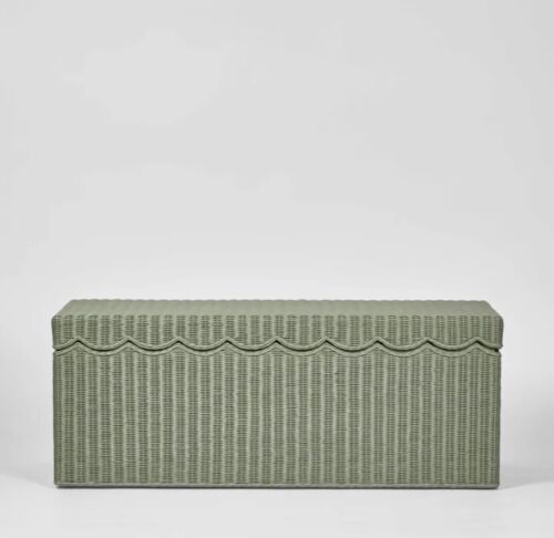 BELLE RATTAN STORAGE BENCH GREEN By Florabelle Living