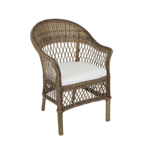 MARCO ALUMINIUM OUTDOOR WICKER CHAIR NATURAL