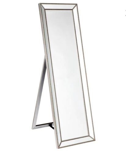 Zeta Cheval Mirror - Antique Silver - 155 cm Height - RRP $445.00