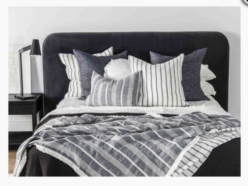 Fully upholstered Bianca Bedhead - Queen  Plush Charcoal FREE DELIVERY MELBOURNE