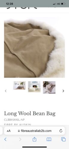 Long Wool Bean Bag By Fibre By Auskin IVORY 92 X 92 CM