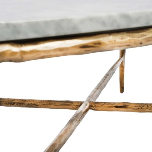ARIES SQUARE MARBLE COFFEE TABLE GOLD By Florabelle Living