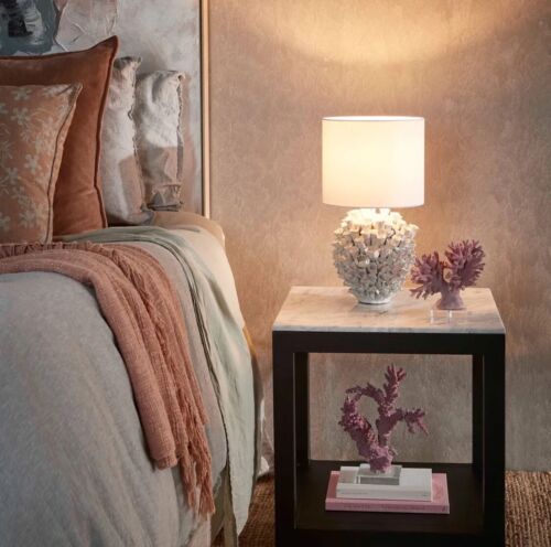 LONDOLOZI CERAMIC TABLE LAMP WITH LINEN SHADE CREAM  By Emac Lawton