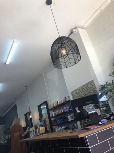 Kudu large black pendant hanging light black paper string 45 x 48 cm