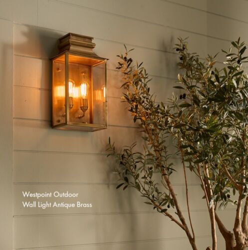 WESTPOINT OUTDOOR WALL LIGHT ANTIQUE BRASS By Emac & Lawton