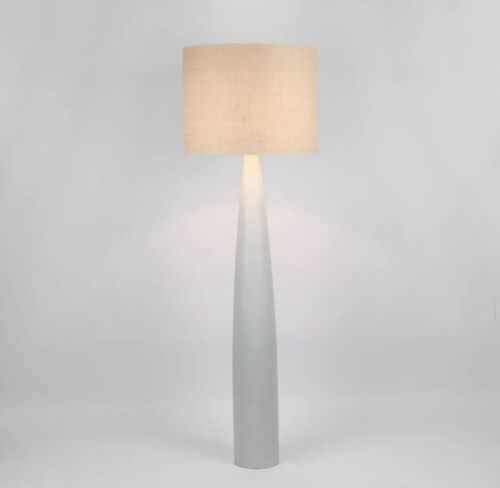 SAMSON FLOOR LAMP BASE WHITE WITH NATURAL SHADE By Florabelle Living