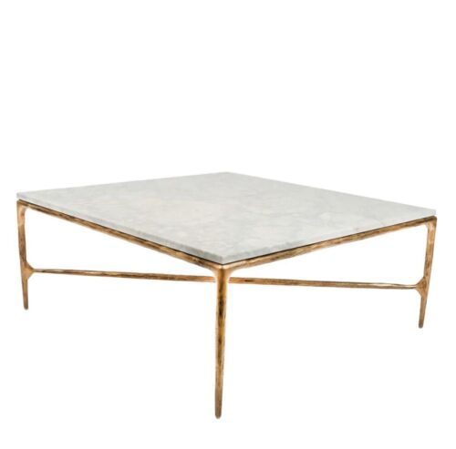 ARIES SQUARE MARBLE COFFEE TABLE GOLD By Florabelle Living