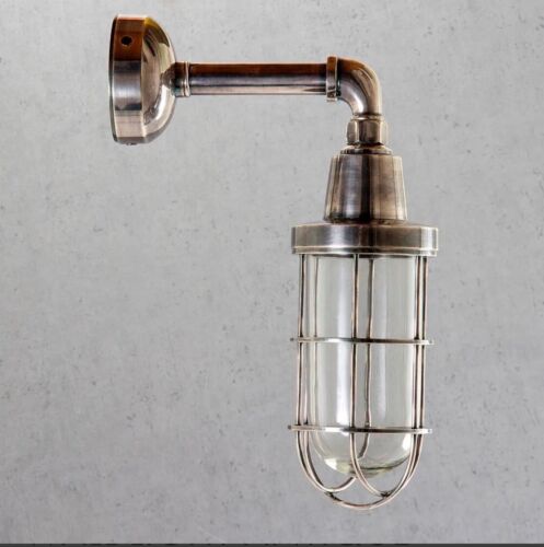 STARBOARD OUTDOOR WALL LIGHT ANTIQUE SILVER By Emac & Lawton