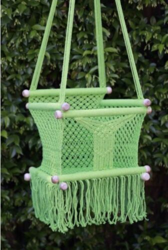 Luxury macrame baby chair / swing GREEN - Handmade in Central America