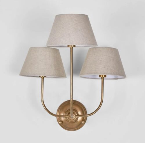 TRILOGY WALL LIGHT BASE ANTIQUE BRASS By Emac & Lawton (Base Only)